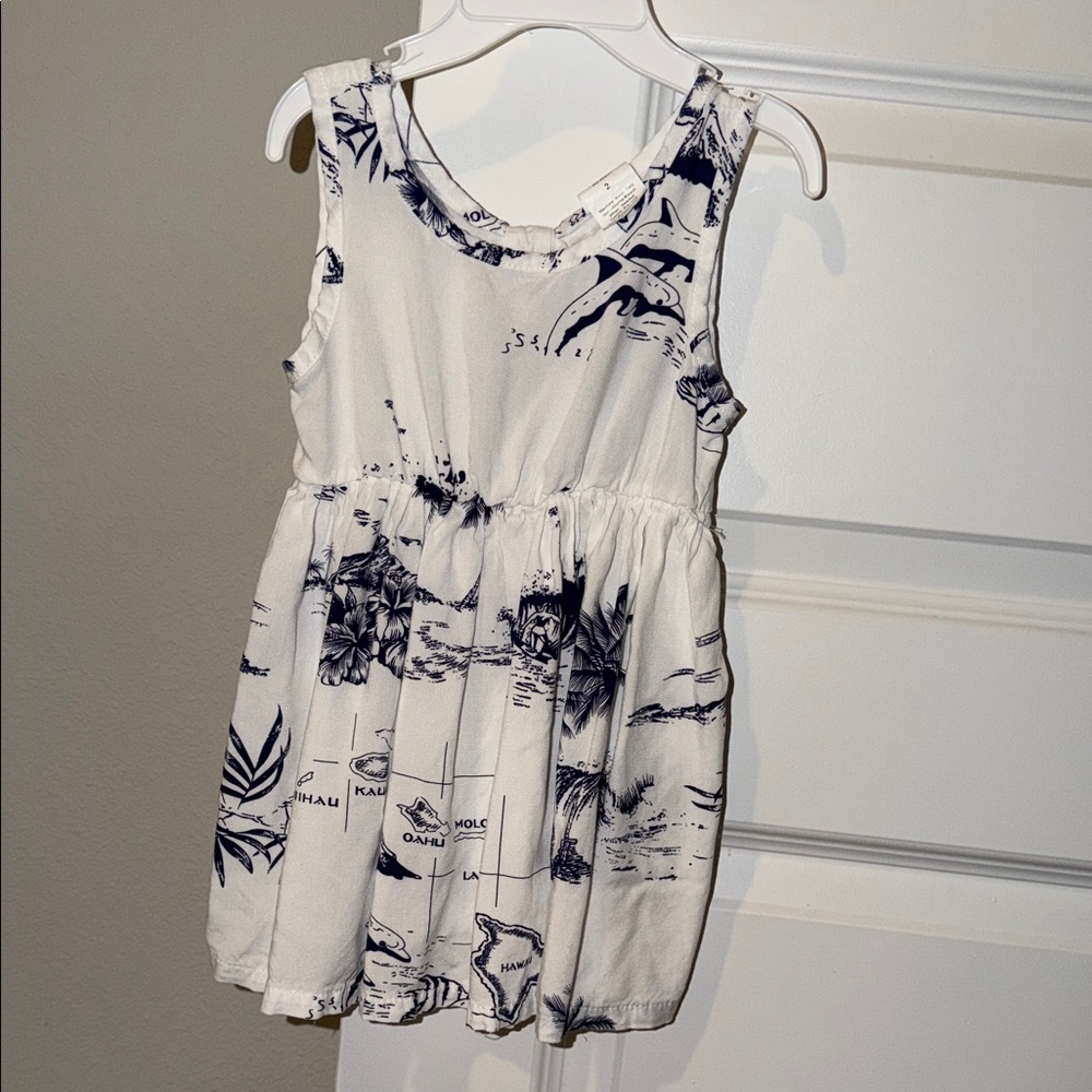 Stylish Kids Dress with Navy Print
